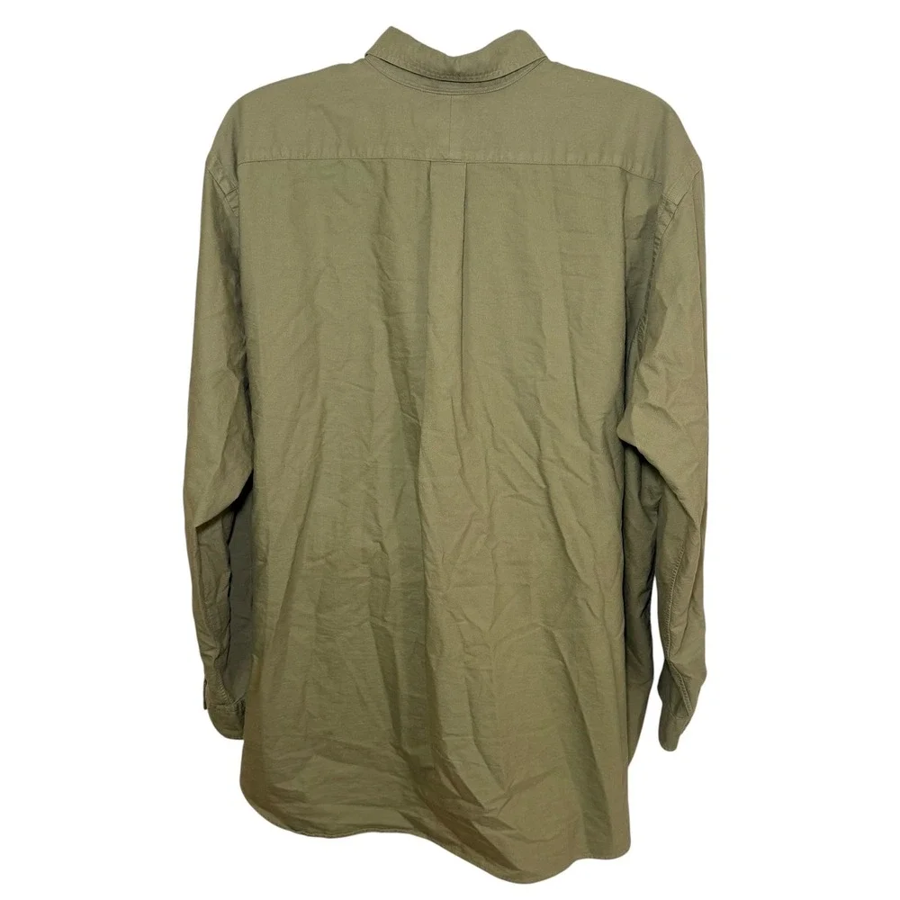 Polo Ralph Lauren Mens 2XB Big & Tall Olive Green Cotton Button Down Shirt Pony